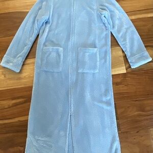 L.L. Bean Soft Sky Blue Fleece Long Robe